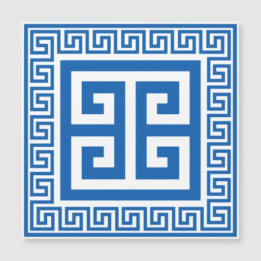 ギリシャ語鍵パターンブルーおよびホワイト磁気カード (正面)