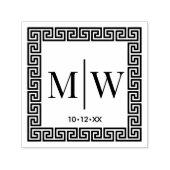 ギリシャ語鍵フレーム#2 2イニシャル結婚モノグラム セルフインキングスタンプ (デザイン)