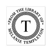 ギリシャ語鍵フレーム"S"図書名イニシャル セルフインキングスタンプ (デザイン)