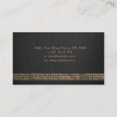 ギリシャ語鍵メアンダーモノグラム金ゴールドオンブラック 名刺 (裏面)