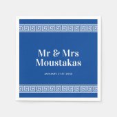 ギリシャ語鍵メイ縁どンダー結婚式のナプキン スタンダードカクテルナプキン (正面)