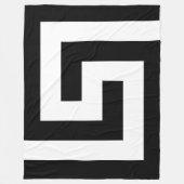 ギリシャ語鍵モダン白黒アクセント フリースブランケット (正面)