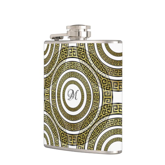 ギリシャ語鍵モノグラムの幾何対称性の蛇行 フラスク (左)