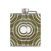 ギリシャ語鍵モノグラムの幾何対称性の蛇行 フラスク (裏面)