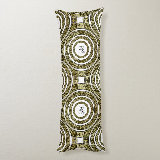 ギリシャ語鍵モノグラムの幾何対称性の蛇行 ボディピロー (裏面 (縦))