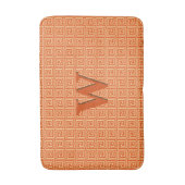 ギリシャ語鍵、マンダリンオレンジ バスマット (正面縦)