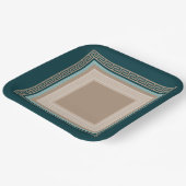 ギリシャ語鍵 – ミアンダー – トープとグリーン ペーパープレート (傾斜あり)