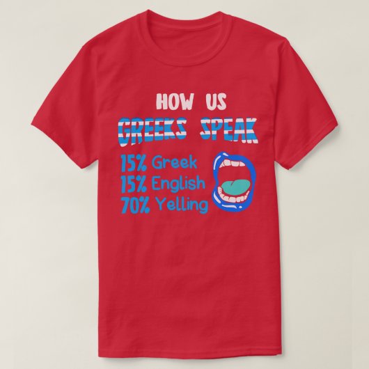 ギリシャ語15話ギリシャ15英語70叫び Tシャツ (デザイン正面)