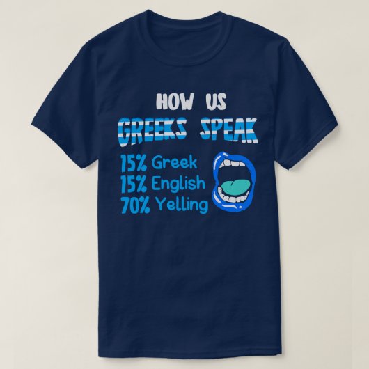ギリシャ語15話ギリシャ15英語70叫び Tシャツ (デザイン正面)