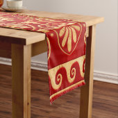 ギリシャ語 – ギリシャ語オーナメント – 赤の金ゴールド ショートテーブルランナー (インサイチュ)