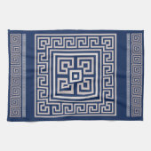 ギリシャ語 – ギリシャ語鍵 – 青とベージュ キッチンタオル (横)