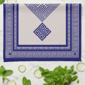 ギリシャ語 – ギリシャ語鍵 – 青とベージュ キッチンタオル (折り畳み)