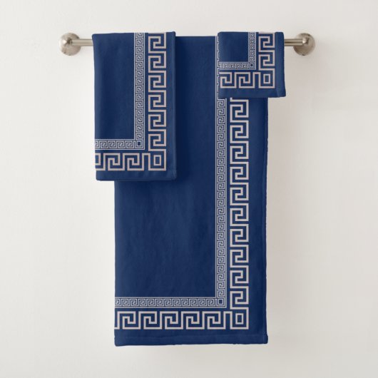ギリシャ語 – ギリシャ語鍵 – 青とベージュ バスタオルセット (インサイチュ)