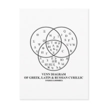 ギリシャ語、ラテン語、キリル文字のベンロシアの図