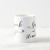 ギリシャ語Atハートマグ，ギリシャ コーヒーマグカップ (中央)