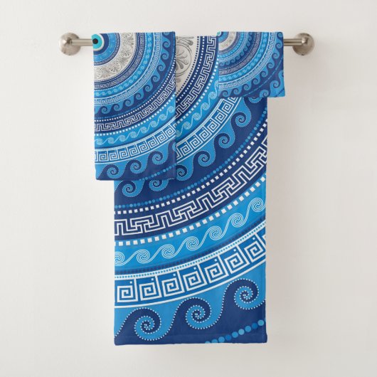 ギリシャ語Mati Mataki - Matiasmaの悪のまなざしのオーナメント#2 バスタオルセット (インサイチュ)