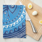 ギリシャ語Mati Mataki - Matiasmaの悪のまなざしの木 キッチンタオル (四つ折り)