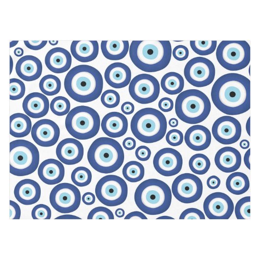 ギリシャ語Mati Mataki - Matiasmaの悪のまなざしパターン#1 テーブルクロス (正面(横))