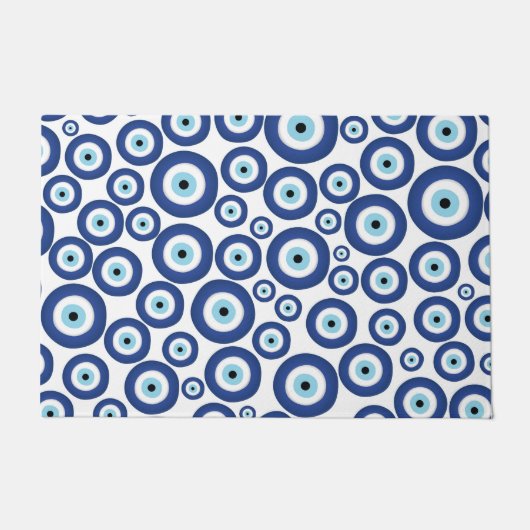 ギリシャ語Mati Mataki - Matiasmaの悪のまなざしパターン#1 ドアマット (正面)