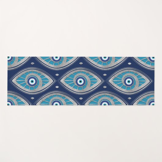 ギリシャ語Mati Mataki - Matiasmaの悪のまなざしパターン#4 ヨガマット (正面(横))