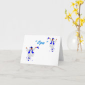 ギリシャ語Opa - Evzones (中ブランク)のメッセージカード カード (黄色い花)