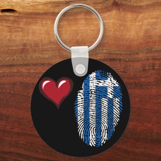 ギリシャ語touch指紋フラグ キーホルダー (正面)