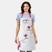 ギリシャ語Yiayiaギリシャ語おばあちゃんブーゲンビリア エプロン (着用した状態)