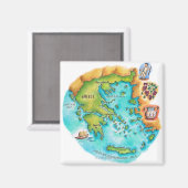 ギリシャ諸島の地図 マグネット (正面/裏面)