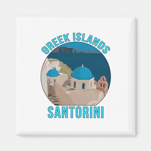 ギリシャ諸島サントリーニ マグネット (正面)