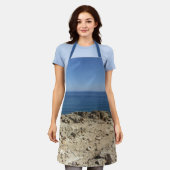 ギリシャ諸島横地中海の景 エプロン (着用した状態)