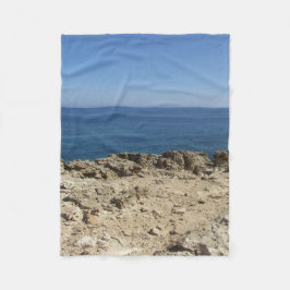 ギリシャ諸島横地中海の景 フリースブランケット