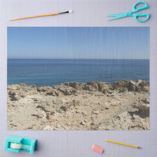 ギリシャ諸島横地中海の景 薄葉紙 (クラフト)