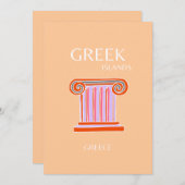 ギリシャ諸島,ギリシャ,旅行アート,オレンジ サンキューカード (正面/裏面)