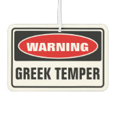 ギリシャ警告の気質 カーエアーフレッシュナー (正面)