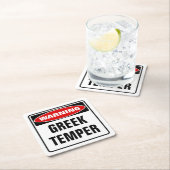ギリシャ警告の気質 スクエアペーパーコースター (インサイチュ)