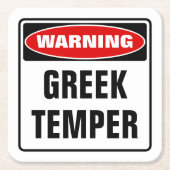 ギリシャ警告の気質 スクエアペーパーコースター (正面)