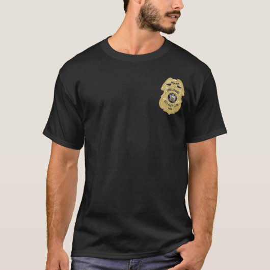 ギリシャ警察金ゴールドバッジクラブTシャツ金ゴールドシールド Tシャツ (正面)