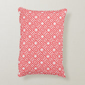 ギリシャ赤と白鍵幾何学的パターン アクセントクッション (裏面(縦))