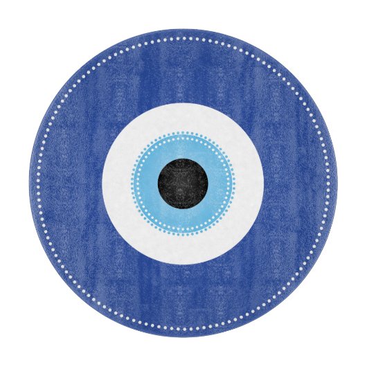 ギリシャ邪悪なアイブルーホワイト カッティングボード (正面)