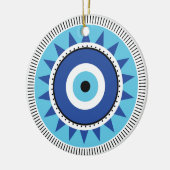 ギリシャ邪悪なアイブルーホワイト セラミックオーナメント (左)