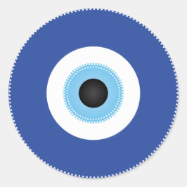 ギリシャ邪悪なアイブルーホワイト ラウンドシール