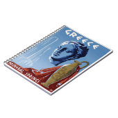 ギリシャ鉱物春ヴィンテージ旅行ポスターレスト ノートブック (左側)