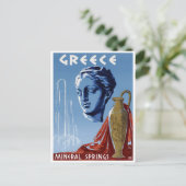 ギリシャ鉱物春ヴィンテージ旅行ポスターレスト ポストカード (スタンド正面)