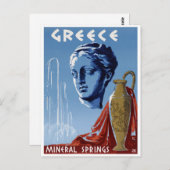 ギリシャ鉱物春ヴィンテージ旅行ポスターレスト ポストカード (正面/裏面)