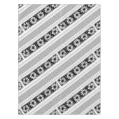 ギリシャ鍵とデイジー白黒 テーブルクロス (正面)