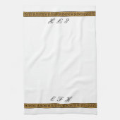 ギリシャ鍵とモノグラム キッチンタオル (縦)