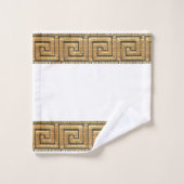 ギリシャ鍵のライフメーンダーリバーシンボルゴールデン バスタオルセット (ウォッシュタオル)