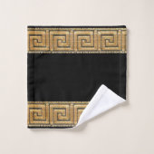 ギリシャ鍵のライフメーンダーリバーシンボルゴールデン バスタオルセット (ウォッシュタオル)