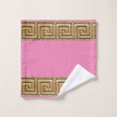 ギリシャ鍵のライフメーンダーリバーシンボルゴールデン バスタオルセット (ウォッシュタオル)