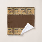 ギリシャ鍵のライフメーンダーリバーシンボルゴールデン バスタオルセット (ウォッシュタオル)